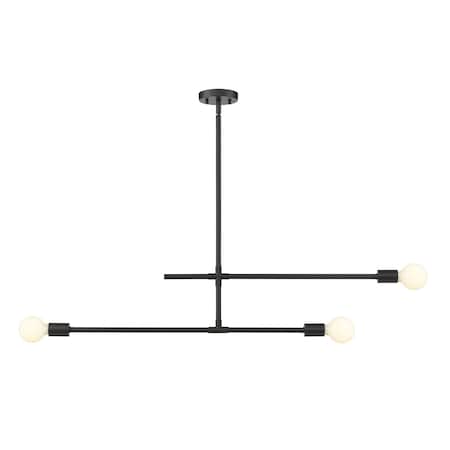 Z-Lite Modernist 3 Light Chandelier, Matte Black 731-3MB